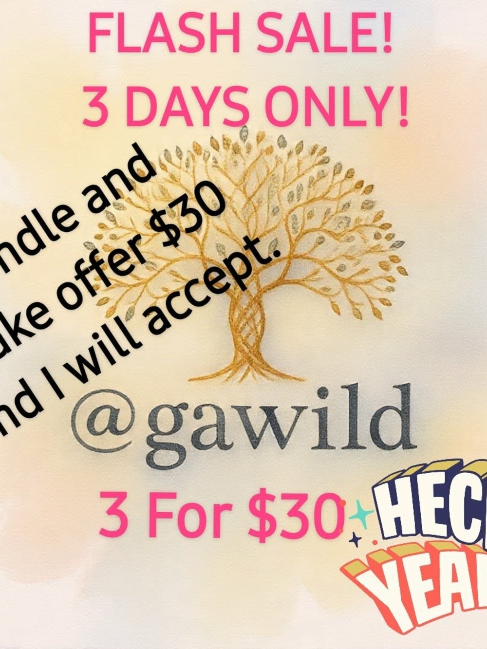 FLASH SALE!! 3 DAYS ONLY!!